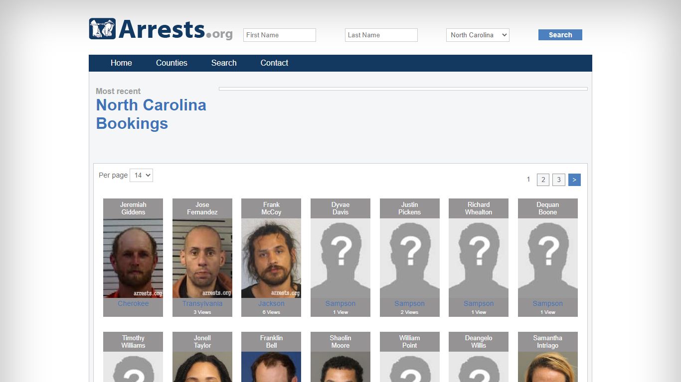 North Carolina Arrests and Inmate Search